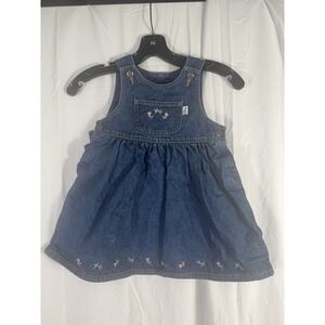 Vintage Sprockets Denim Jumper Dress 3T toddler girls 90s‎ jean overall Y2K
